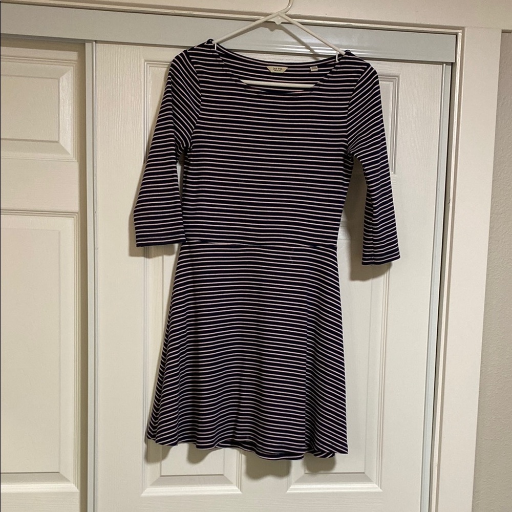 Jack Wills Navy, Pink and White Striped Dress